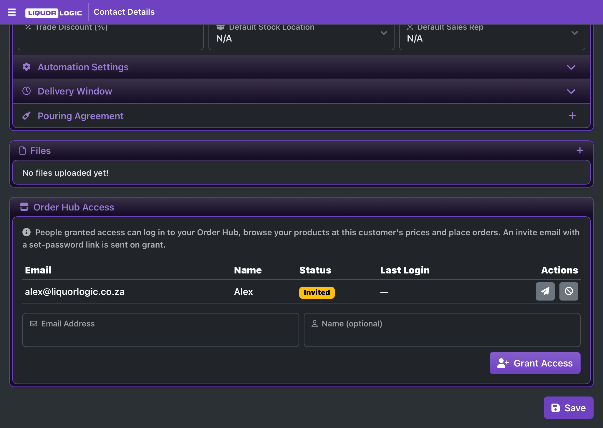 Order Hub Details Liquor Logic